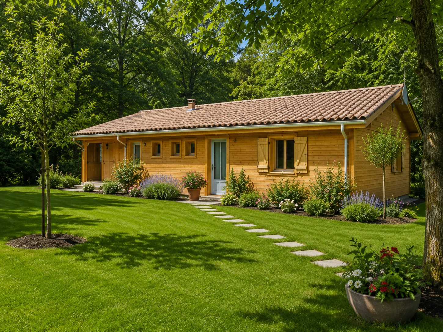 Chalet en bois aux teintes miel