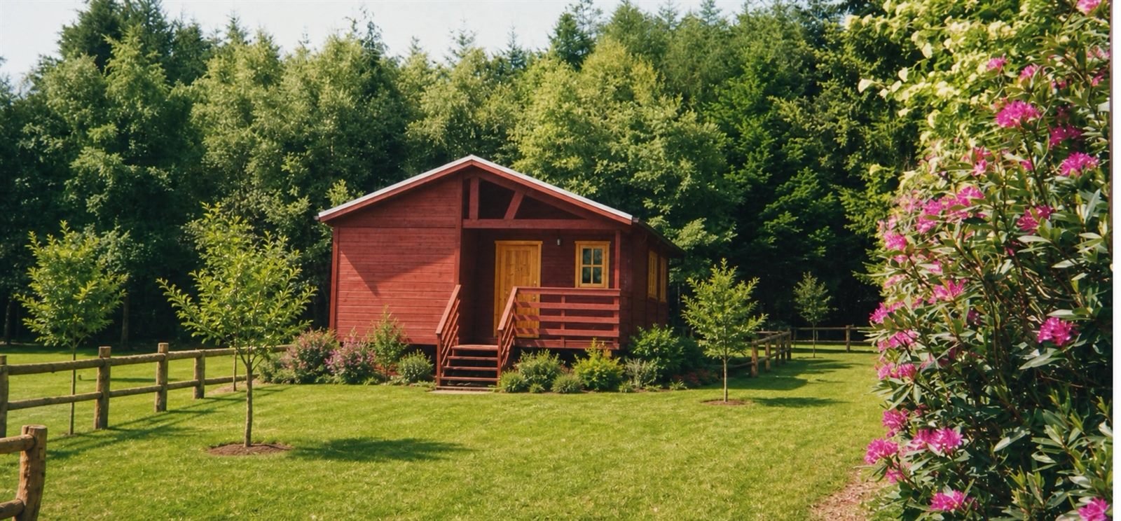 Petit chalet en bois rouge